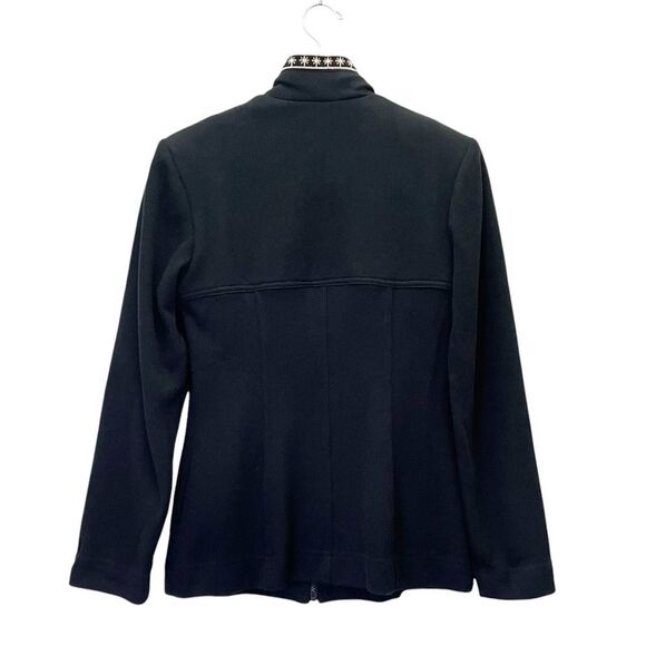 Vintage Dorothy Schoelen Black Ribbed Knit Sweater Skirt & Jacket Set Size 10 - Picture 3 of 16